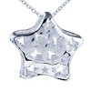 Star Shape With Star Pattern Sterling Silver Pendant