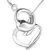Heart And Circle Shape Sterling Silver Pendant