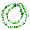 Chic Green And White Charm Nugget Chips Stone Stretch Pendant Necklace Bea...