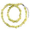 Chic Light Yellow Charm Nugget Chips Stone Stretch Pendant Necklace Bead N...