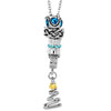 Aquamarine Blue Crystal Silver Set Dangle Xmas Tree Pendant Necklace 18&qu...