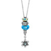Aquamarine Blue Murano Glass Set Pendant Necklace 18 Beaded