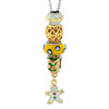 18K Gold Yellow Murano Glass Golden Dangle Pendant Necklace 18" Beaded