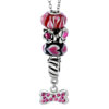Rose Pink Light Red Murano Glass Set Pendant Necklace 18 Beaded