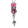 Rose Pink Light Red Murano Glass Set Pendant Necklace 18 Beaded