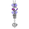 Purple Murano Glass Set Dangle Heart Love Best Friend 18" Pendant Nec...