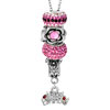Colorful Crystal Light Red Silver Beats Dangle Words Happy Birthday 18&quo...