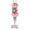 Light Red Purple Crystal Rose Pink Murano Glass Silver Set 18" Pendan...