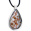 Pearl Drop With Golden Brown Pattern Wedding  Pendant 