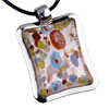 Pink Millefleurs Framed Pendant