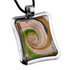Golden Swirl Square Framed Pendant