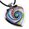  Murano Glass - Swirl Heart Framed Pendant