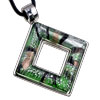 Murano Glass - Green Open Square Framed Pendant