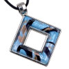 Blue Open  Square   Pendant 