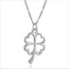 Open Heart Clover Love Pendant Necklace 18"