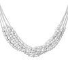 Multistrand White Pearl Pendant State Necklace For Women 18"