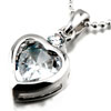 925 Sterling Silver Clear White Crystal Heart Love Pendant Necklace Sterli...