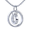 Double  Hoop  Silver Pendant Sterling