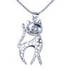Graceful Cat Silver Pendant Sterling