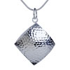 Fish Scale Pattern Square Pendant Sterling Silver