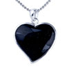Black  Gemstone  Heart Shaped Pendant Sterling Silver