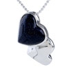 Double  Heart  Shaped Pendant  Sterling   Silver 