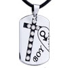 Left Heart Boy Love Girl With Rhinestone Crystal Cross Stainless  ... 