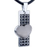 Heart Column With Gray Heart With Love Stainless Steel Pendant