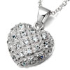 Sterling Silver Heart With April Birthstone Swarovski Crystal Wedding Pendant PD_LX14_X04