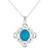 Turquoise Square 925 Sterling Silver Pendant