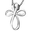 925 Sterling Silver Flower Cross Wedding Pendant Necklace