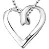 Classic Pierced Heart 925 Sterling Silver Wedding Pendant Necklace