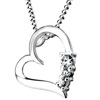 April Birthstone Heart 925 Sterling Silver Pendant