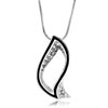 Silver Tone Clear White Crystal Leaf Wedding Pendant Necklace