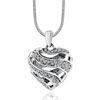 Hollow Heart With April Birthstone Clear Crystal Sterling Silver Wedding P...