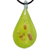 Lime Green Teardrop  Murano   Glass  Pendant
