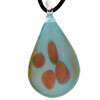 Gold Drop Blue Murano Glass Pendant