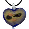 Gold Drops With Gold Foil Murano Heart Pendant