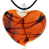 Orange Heart Murano Glass Pendant