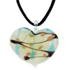 Spotted And Striped White Heart Murano Glass Pendant