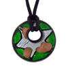 Green And Silver Round Pendant PD_MU135_X52