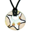 Pearl And Silver Foil Murano Glass Donut Pendant