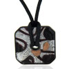 Dark  Purple  And Silver Foil  Murano  Glass Square Donut  ... 