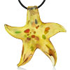 Opal Stripe And Silver Foil Murano Glass Star Pendant