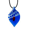 Sapphire Blue Leaf Murano Glass Pendant