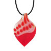 Amber And Silver Foil Murano Glass Leaf Pendant