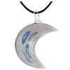 Purple Crescent Moon  Murano   Glass  Pendant
