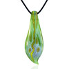 Skinny Green Leaf Murano Glass Christmas Pendant