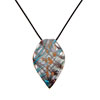 Blue Striped Leaf Pendant