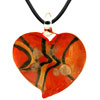 Fiery Orange Heart Pendant